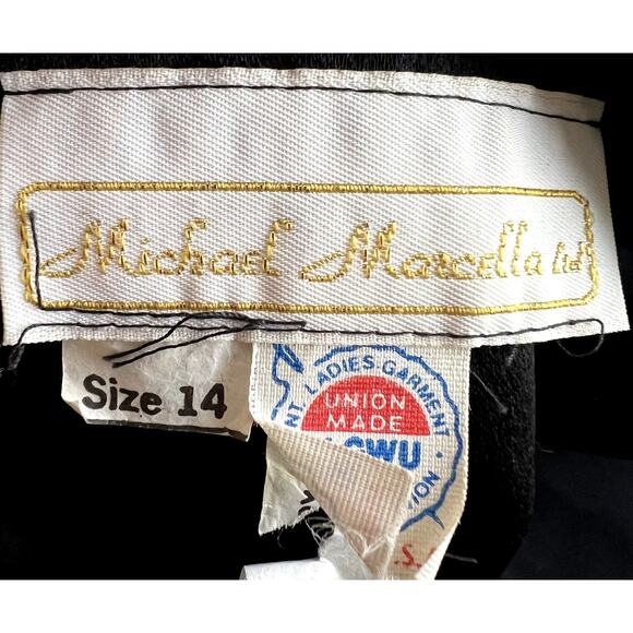 Michael Marcella Shift Dress Women 14 VTG Black Party Event LBD Made in USA - Picture 3 of 12